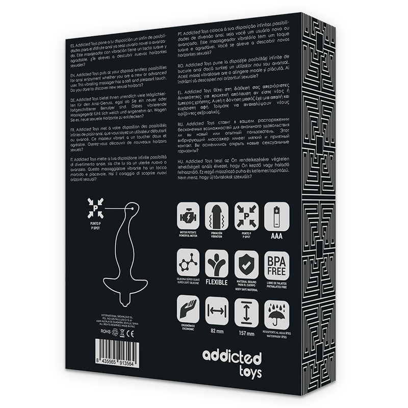 ADDICTED TOYS - ANAL MASSAGER WITH BLACK VIBRATIONMODEL 1 ADDICTED TOYS